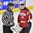PLYMOUTH, MICHIGAN - April 1: Switzerland's Florence Schelling #41 talks to the referee about problems with the net during preliminary round action against Sweden at the 2017 IIHF Ice Hockey Women's World Championship. (Photo by Minas Panagiotakis/HHOF-IIHF Images)